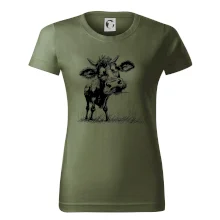 Černobílá karikatura kráva stojící