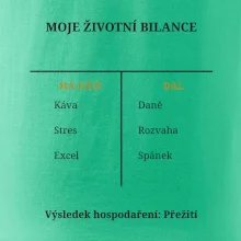 Moje životní bilance má dáti dal