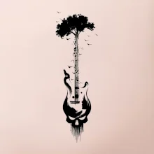 Kytara strom a lebka