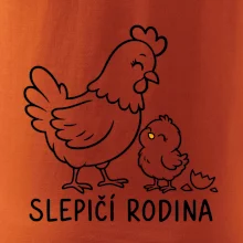 Slepičí rodina s kuřátkem