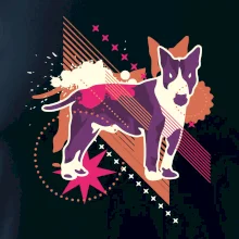 Pes abstrakce fialový