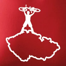 Mapa ČR - cyklista na prsou