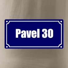 Jméno a věk - uliční cedule - modrá