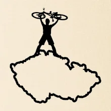 Mapa ČR - cyklista na prsou