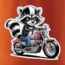 Mýval na motorce kreslený