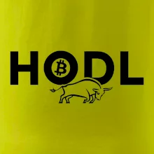 Hodl, nápis a býk Hodl, nápis a býk