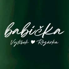 Babička Tričko se jmény dětí psací písmo