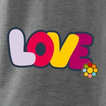 Love nápis s květinou