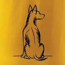 Pes kreslený zezadu