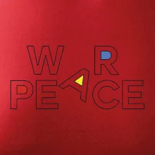 War, peace - barevný nápis