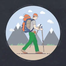 Barevný párový motiv na hory