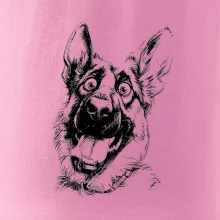 Černobílá karikatura Německý ovčák