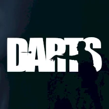 Darts - nápis se šipkařem