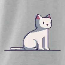Kočka bílá pixel