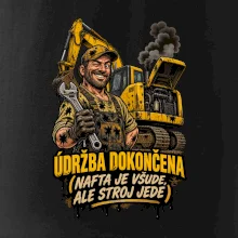 Údržba bagru dokončena nafta je všude