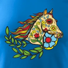 Kůň barevný s listy