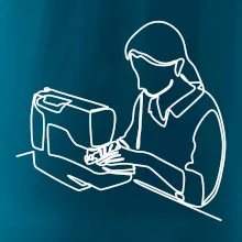 Švadlena a šicí stroj jedním tahem