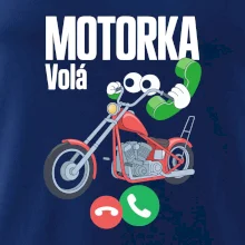 Karikatura motorka chopper volá