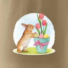 Velikonoční zajíček tulipány