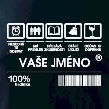 Vaše jméno - čárový kód