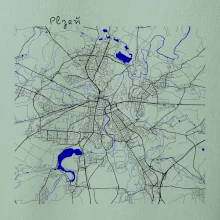 Plzeň mapa s vodními toky