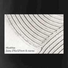 Hladítko zuby 270x127mm 8 nerez