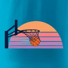 Retro západ slunce a basketbalový koš