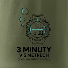 Bezpečnostní zastávka 3 minuty v 5 metrech s potápěčskými hodinkami
