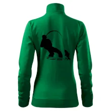 Rybář tahající rybu