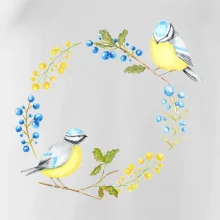 Sýkorky na kruhu z květin