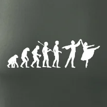 Evoluce tanec - muž a žena se sukní