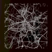 Mapy měst černobílé Plzeň