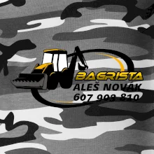 Bagrista v kruhu - vlastní nápis