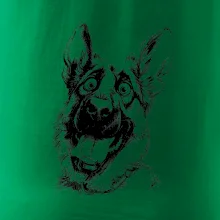 Černobílá karikatura Německý ovčák