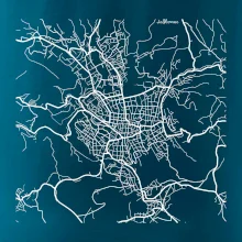 Mapy měst černobílé Jablonec nad Nisou