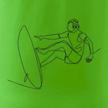 Surfař na vlně jedním tahem