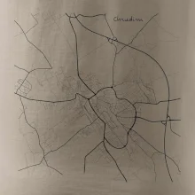 Černobílá mapa Chrudim