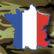 Francouzská vlajka mapa obrys