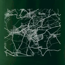 Černobílá mapa Kladno