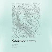 Kozákov - vrstevnice v obdélníku