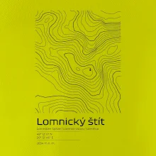 Lomnický štít - vrstevnice v obdélníku