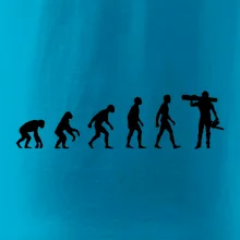 Evoluce dřevorubec - pila a kmen