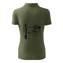 Kreslený rybář s podběrákem