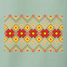 Ukrajinský vzor  - Červené květiny