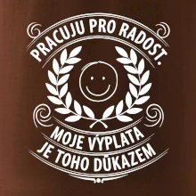 Pracuju pro radost. moje výplata je toho důkazem