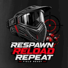 Paintballová maska respawn reload repeat