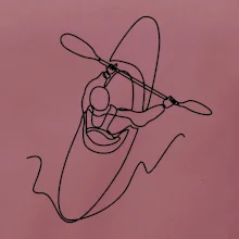 Kajak  ze shora jedním tahem