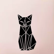 Origami kočka zepředu