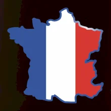 Francouzská vlajka mapa obrys