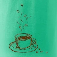 Hrnek plný čerstvé kávy